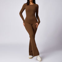 Leisure Horn Long Sleeve Yoga Jumpsuit Quick-drying Sports Workout