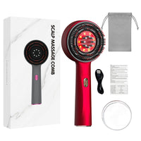 Electric Scalp Massage Comb Hair Growth Red Light Therapy Brush Head Massager