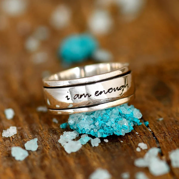 Rotating Letter Anxiety Ring for Stress Relief