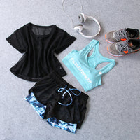 Fitness Sports Suit Women Summer Fast Dry Running Gym Yoga Clothes