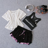 Fitness Sports Suit Women Summer Fast Dry Running Gym Yoga Clothes