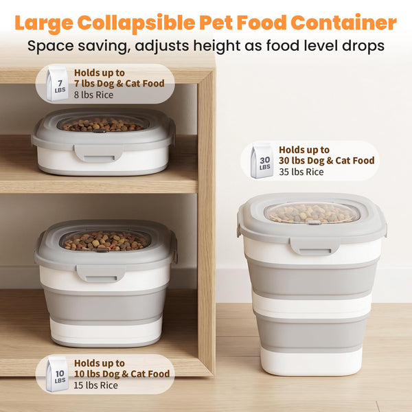 Pet Food Storage Container with Clear Window Wheels and Scoop