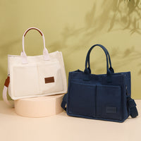 New Canvas Shoulder Bag Women Large Capacity Multi-pocket Handbags Casual Crossbody Shopper Bags For Students