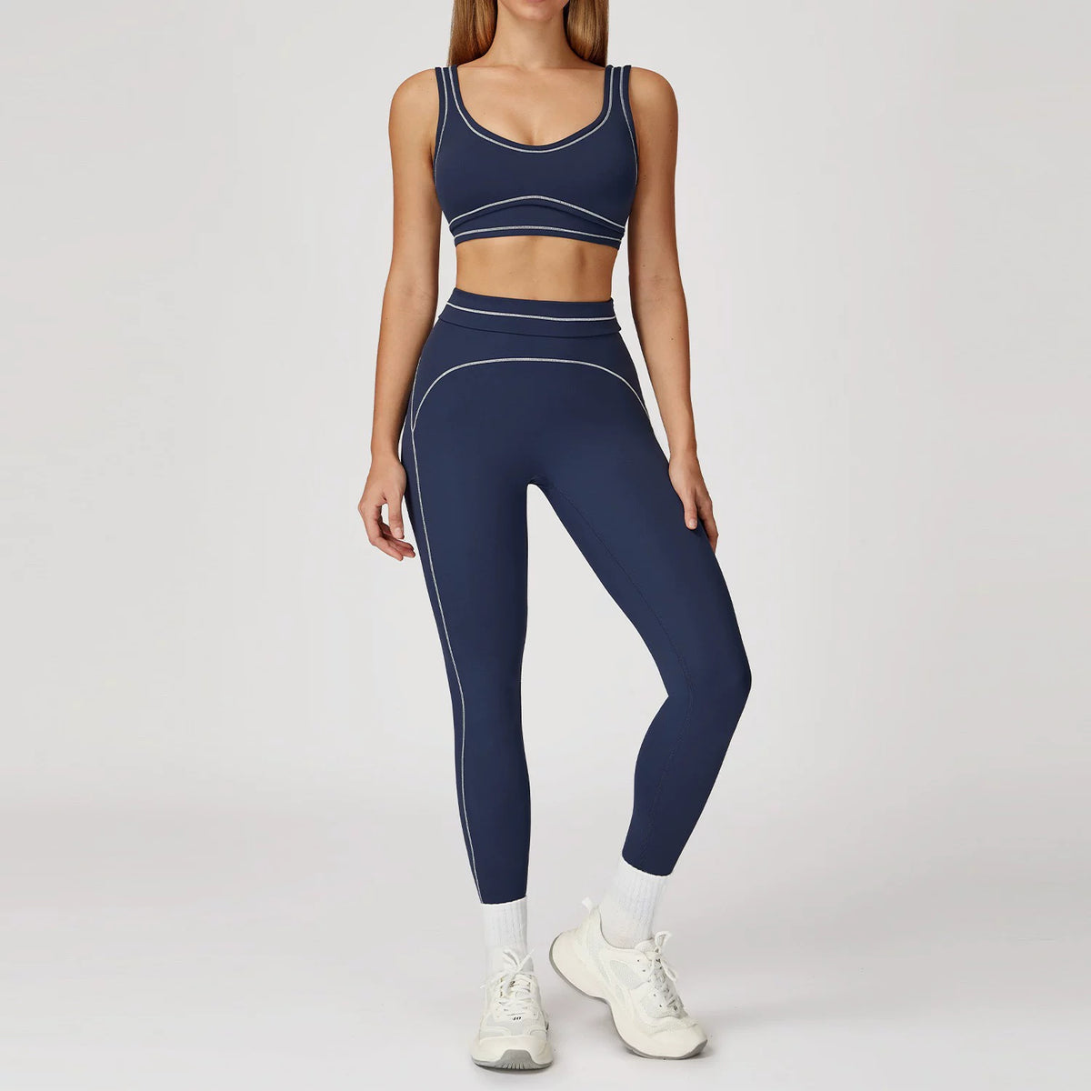 Color-Block Fleece Yoga Set