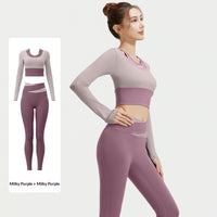 Bra-free Bare-feel Faux Two-piece Yoga Outfit Set