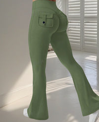 Women's Flared Fitness Leggings with Scrunch Butt Design