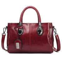 Oil wax leather women's bag