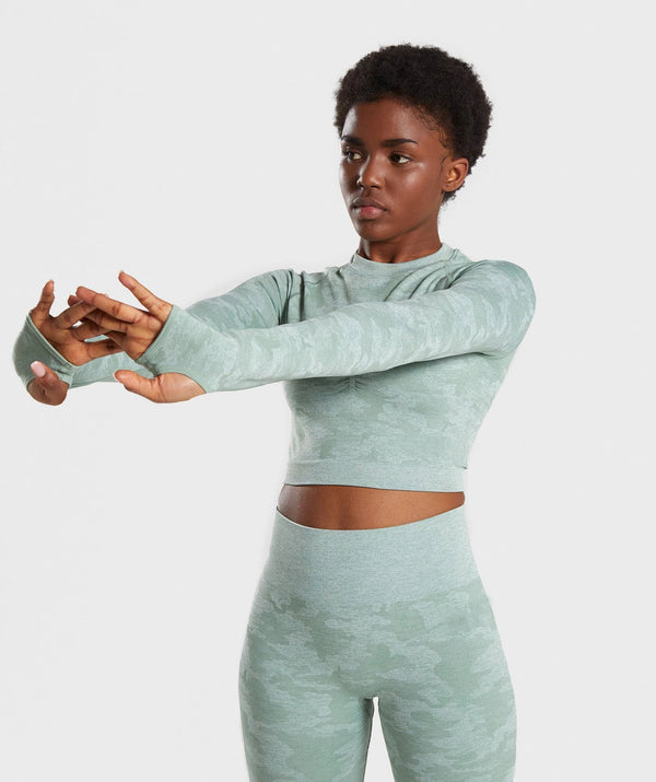 Camouflage seamless yoga top