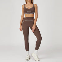 Color-Block Fleece Yoga Set