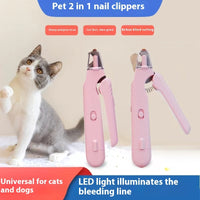 2-in-1 LED Pet Nail Clippers for Dogs & Cats