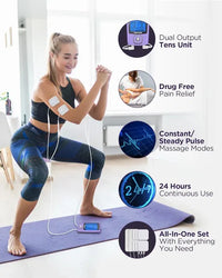 Dual Channel TENS EMS Machine for Muscle Recovery and Relaxation