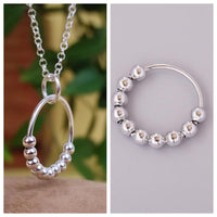 Silver Bead Round Bead Ring Simple Art