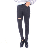 Ripped Knee Leggings - Korean Style Workout Pants for Women