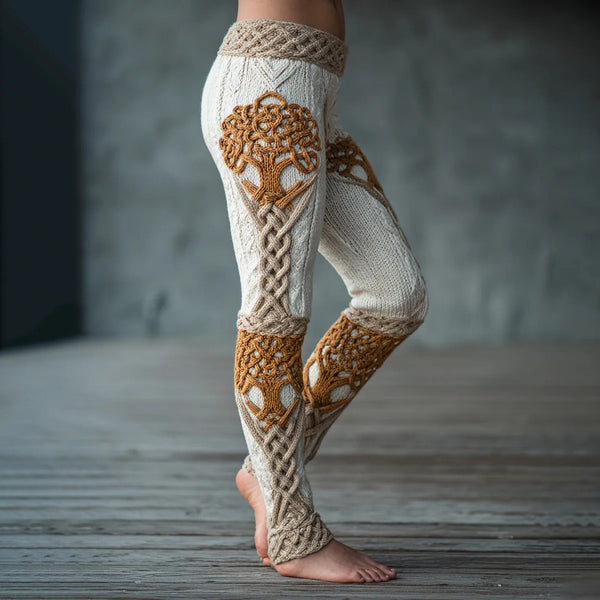 Retro 3D Digital Print Women's Casual Leggings