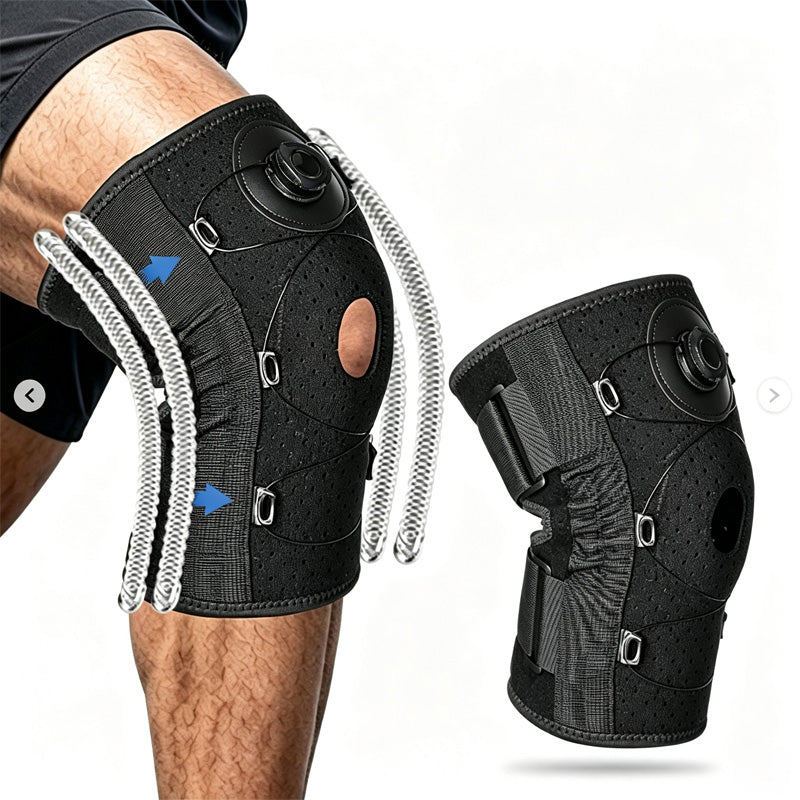 Spring Knob Knee Brace, Adjustable Compression Knee Support With Dual Spring Bars, Patella Stabilizer For Running Basketball Hiking Fitness Joint Protection