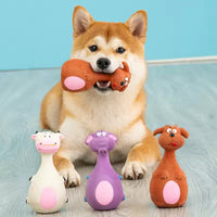 4PCS Cute Latex Dog Chew Toys with Squeaker