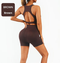 Women's Seamless Workout Set with Sports Bra and Leggings