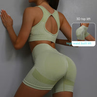 Women's 2-Piece Yoga Set – Breathable Sports Bra & Sculpting Shorts