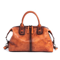 Retro Female Bag Head Layer Cowhide Ladies Handbag Rub Color Single Shoulder Messenger Bag Large Capacity