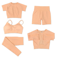 Women's 5-Piece Seamless Yoga Set - Workout Activewear