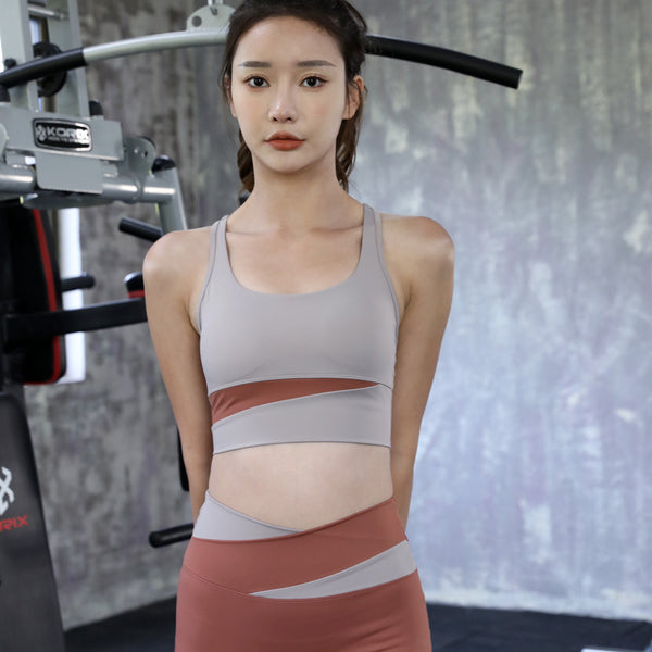 New Contrast Color Yoga Suit High Waist Suit