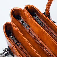Oil wax leather women's bag