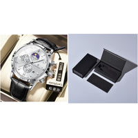 Men's Moon Phase Chronograph Watch - Multi-Function Luxury Timepiece
