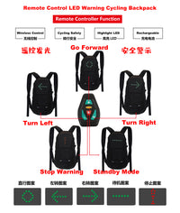 Remote-Control LED Safety Backpack for Cycling & Night Running