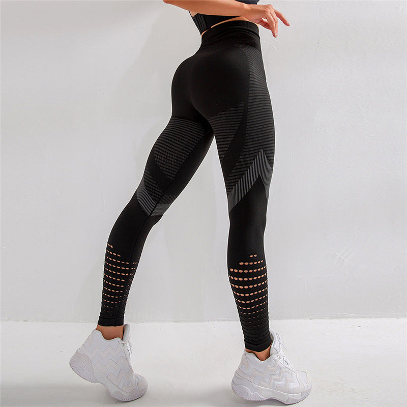 High-Waist Pattern Yoga Pants - Premium Activewear
