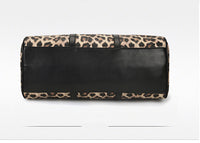 Large Capacity Leopard Print Contrast Tote Bag Shoulder Gym Bag