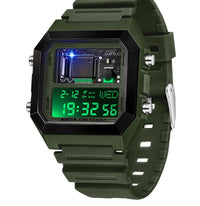 Fashion Square Waterproof Electronic Watch Multifunctional Student Sports Watch