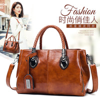 Oil wax leather women's bag
