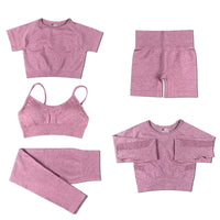 Women's 5-Piece Seamless Yoga Set - Workout Activewear