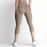 Women's Double-sided Jacquard 5-yard Fitness Pants With Pockets