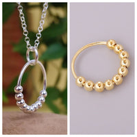 Silver Bead Round Bead Ring Simple Art