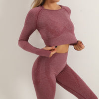 Jacquard Yoga Clothes Three-piece Quick-drying Sports Suit