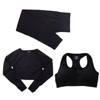 Jacquard Yoga Clothes Three-piece Quick-drying Sports Suit