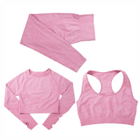 Jacquard Yoga Clothes Three-piece Quick-drying Sports Suit