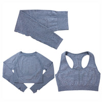 Jacquard Yoga Clothes Three-piece Quick-drying Sports Suit