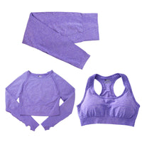 Jacquard Yoga Clothes Three-piece Quick-drying Sports Suit