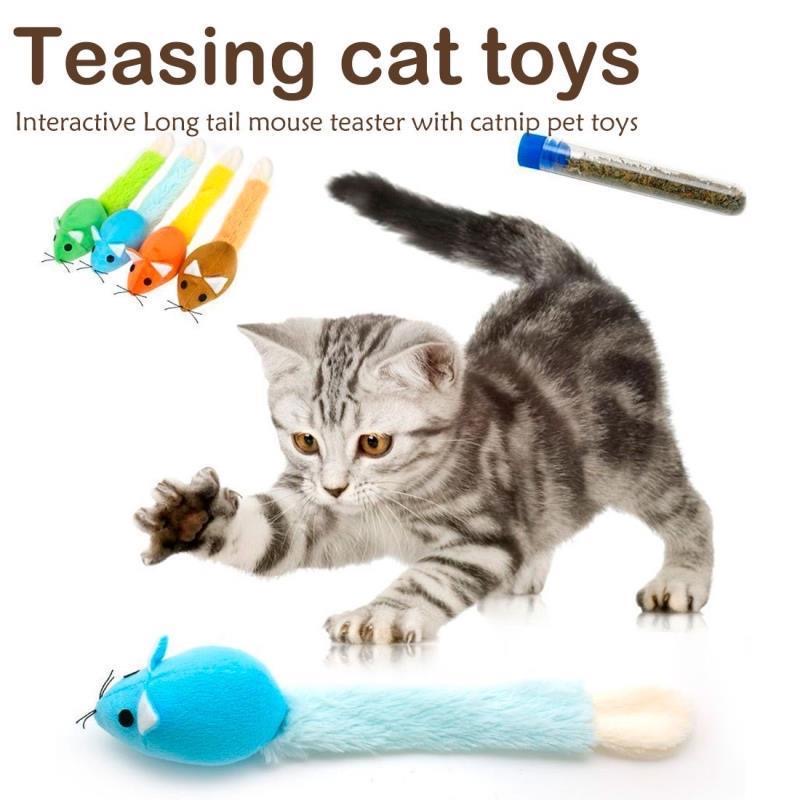 Long Tail Mouse Cat Teaser Toy – Interactive Pet Play Toy