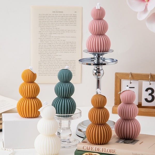 Creative Geometric Pillar Scented Candles For DIY Home And Holiday Decor