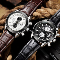 Multifunctional Timing Quartz Three Eyes And Six Needles Waterproof Luminous