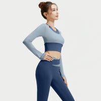 Bra-free Bare-feel Faux Two-piece Yoga Outfit Set