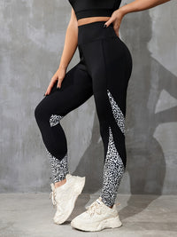 Color Contrast Patchwork Fashion Hip Raise High Waist Tight Sports Yoga Pants Leggings
