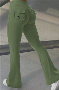 Women's Flared Fitness Leggings with Scrunch Butt Design