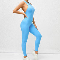 Zippered Yoga Jumpsuit - Tummy Control Shapewear Bodysuit