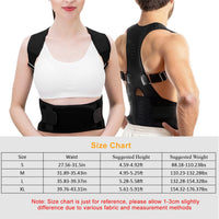 Magnetic Posture Corrector Back Support Belt – Adjustable Shoulder & Lumbar Brace