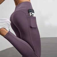 Womens Yoga Pants With High-waisted Belt Pockets