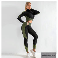 FallWinter Long-Sleeve Butt Yoga Fitness Tight Set